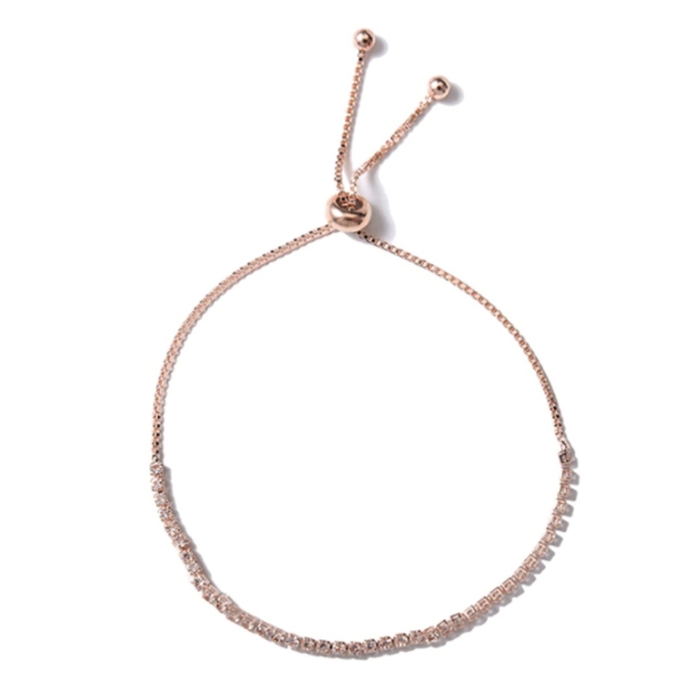 Rose Gold Diamante Slider Bracelet